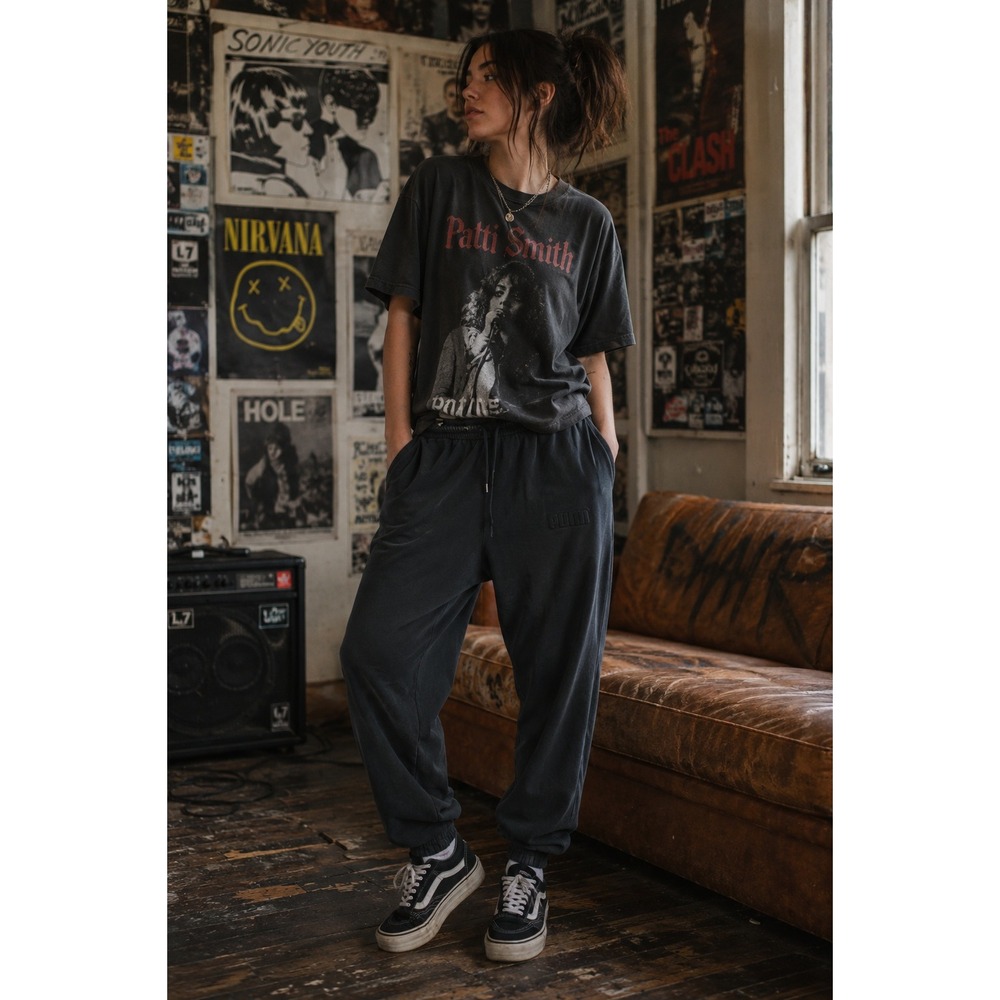 Puma Thrashed Jogger Sweatpants Distressed Black XL